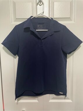 FIGS Polo Scrub Top Women’s Small Navy Discontinued Style